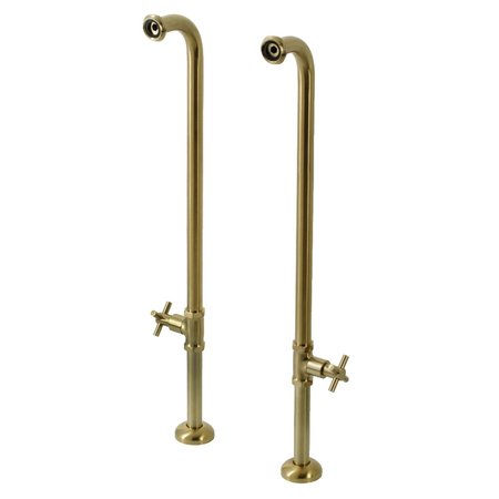 AQUA VINTAGE AE810S7DX Freestanding Tub Supply Line, Brushed Brass AE810S7DX